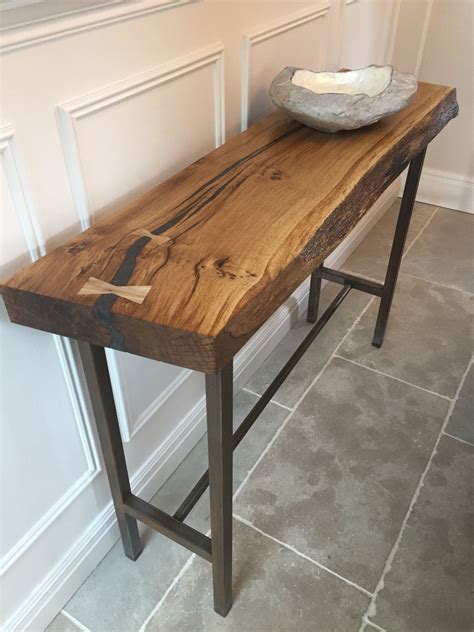 rustic metal console table